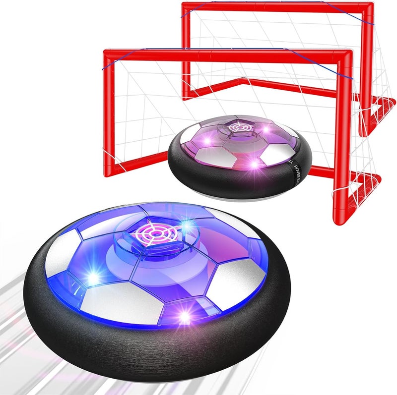 Ancesfun Kids Toys Hover Soccer Ball (Set of 2) with LED Lights and Foam Bumper for Age 3 4 5 6 7 8-16 Year Old Boys Girls, Rechargeable Air Powered Hover Balls with 2 Goals for Indoor Outdoor Game - Image 1